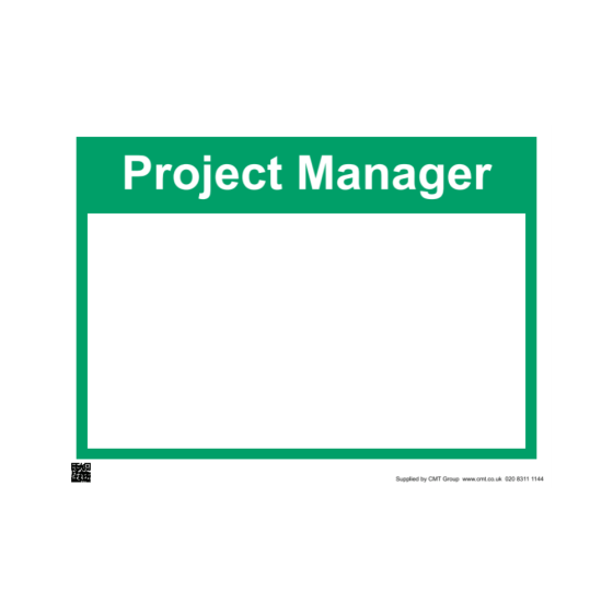 Site Sign - 3mm Correx - 297x420mm A3 - Project manager