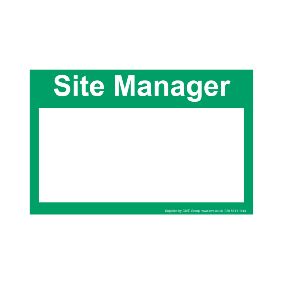 Safety Sign Site manager 420x594mm A2 - 3mm Correx