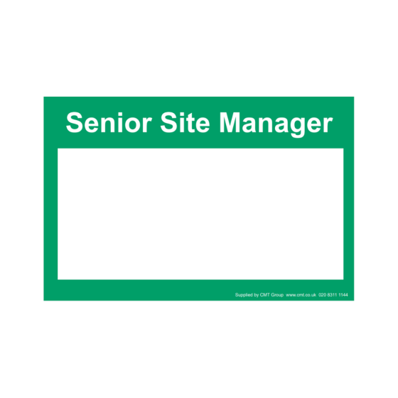 Safety Sign Senior site manager 210x297mm A4 - 3mm Correx