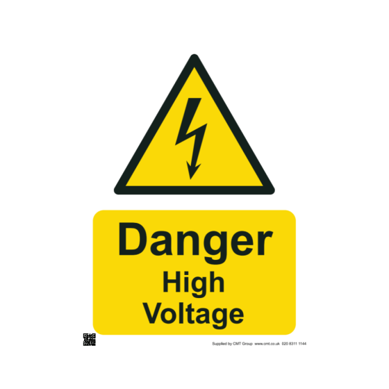 Site Sign - 3mm Correx - 297x420mm (A3) - Danger high voltage