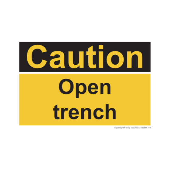 Safety Sign Caution open trench 210x297mm A4 - 3mm Correx