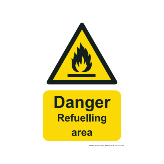 Site Sign - 210x297mm A4 3mm Correx - Danger refuelling area