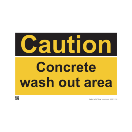 Safety Sign Caution concrete wash out area 297x420mm A3 - 3mm Correx