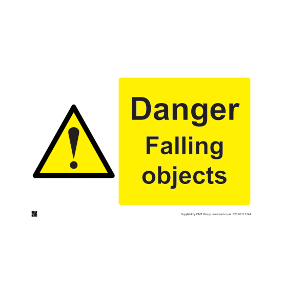 Site Sign - Rigid PVC - Danger falling objects - 900mm x 600mm (A1)