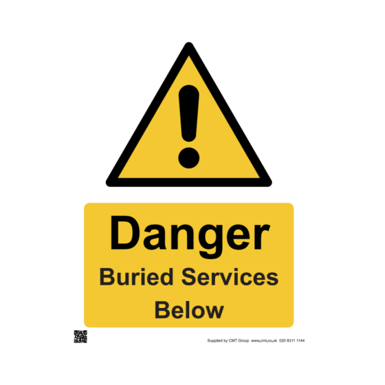 Safety Sign - Danger buried services below 594x841mm A1 - 