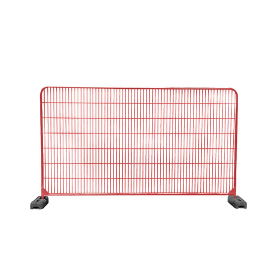 Round Top Anti-Climb Mesh Temporary Fence Panel Only - Powder Coated RED RAL 3020 - 3450x2000x40