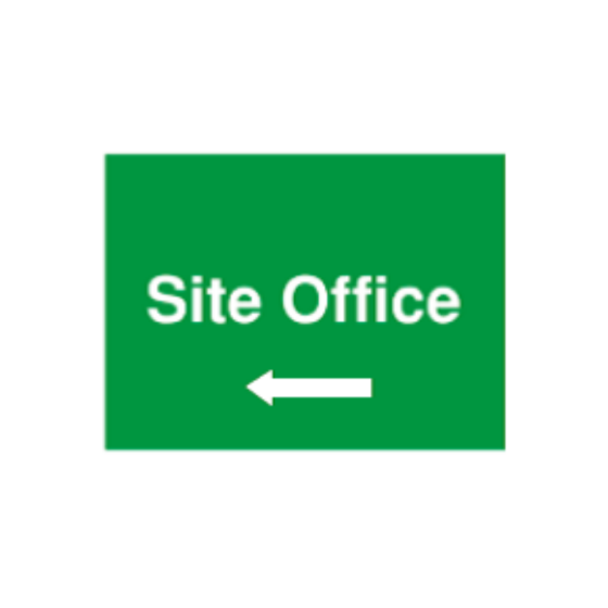 Site Sign - 6mm Correx - 594x841mm - Site Office Left Arrow 