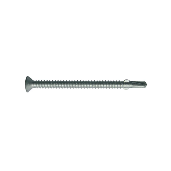 Wingdrill Tek Screw for Light Section BZP Csk Head 5.5 x 80mm - Pack of 100