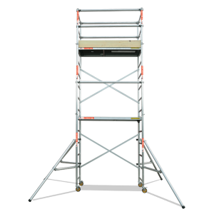 SAFESMART Trade Series Scaffold Tower C/W toe board & stabilisers - Double Width