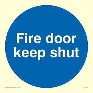 Vinyl Photoluminescent Sticker - 100mm x 100mm - FDKS in blue circle