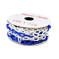 Plastic Warning Chain 6mm - Blue/White 25m