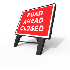 Road Ahead Closed Q-Sign | 1050x750mm Rectangle