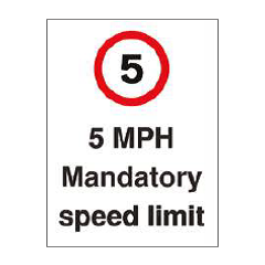 5 MPH Mandatory Speed Limit Sign - PVC