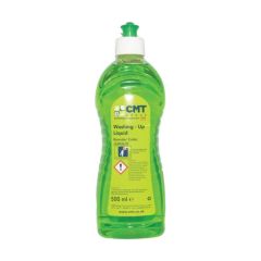 Concentrated washing up liquid 500ml green bottle CMT branded welfare canteen front view | CMT Group UK