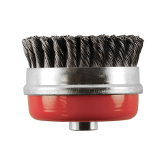Twisted knot cup wire brush 70mm showing steel band retention and cup profile | CMT Group UK