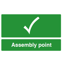 Assembly Point Tick Safety Sign - PVC
