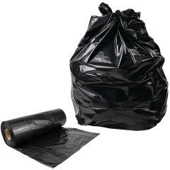 Medium Duty Black Bin Liners 90L - 15kg Leak-Proof LDPE - Pack of 200 roll and filled sack | CMT Group
