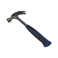 Professional curved claw hammer steel shaft blue rubber grip three-quarter view | CMT Group UK
