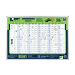 CMT A1 Aluminium Frame Drywipe Whiteboard Wall Planner - Oct 2025 to Dec 2026 | CMT Group UK