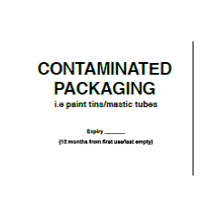 Contaminated Packaging Sign - PVC