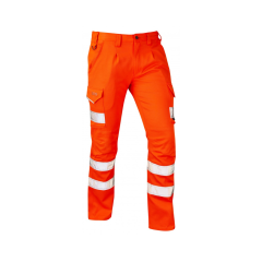 KINGFORD ISO 20471 Class 1 EcoViz Stretch Polycotton Cargo Trousers Orange - Size 34R