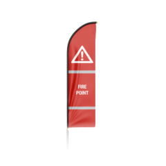 3.4m Hi Vis Sail Flag Double Sided - Base & Pole NOT Included - Printed: Fire Point