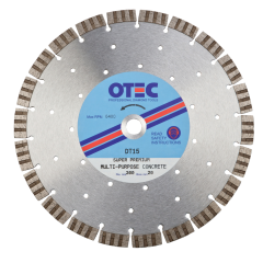 Concrete Diamond Blade – Super Premium – 15mm Segment – OTEC DT15 for concrete cutting | CMT Group
