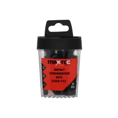 MAXTEC 25mm Impact Screwdriver Bits - PZ2 - Pack of 25 | CMT Group UK