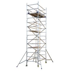 Trade Series Scaffold Tower 2.5m(L) 0.85m(w) D/H 1.2m W/H 3.2m C/W toe board & stabilisers