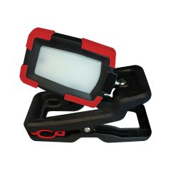 Rechargeable LED work light 1500lm clip and magnetic mount open and folded position front view | CMT Group UK