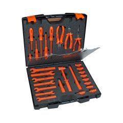 ITL 29 piece 1000V insulated electrician tool kit Imperial open polymer case with foam inserts all tools laid out | CMT Group UK
