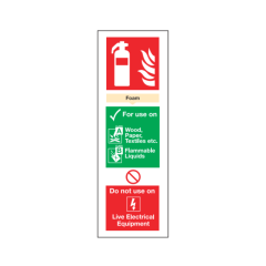 Site Sign - Rigid PVC - 280x90mm - Fire Extinguisher Foam