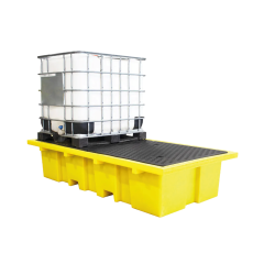 Double IBC Polyethylene Spill Pallet with Grating