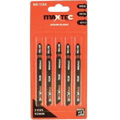 Metal Cutting Jigsaw Blades 92mm 21TPI - Pack of 5