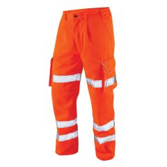 MAX Polycotton Cargo Trousers - Orange - Heavy Duty 280gsm - Sizes 30-52 full front view | CMT Group