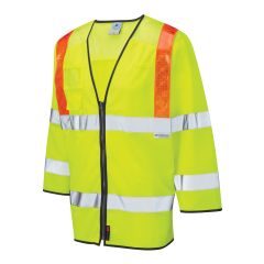 3/4 Sleeve Hi Vis Yellow Vest with Orange Braces