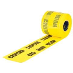 Yellow underground gas main warning tape for trench backfill and strike prevention | CMT Group UK
