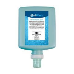 MedWash Antibacterial Hand Soap Refill Cartridge blue bottle front label view | CMT Group UK