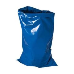Blue polythene rubble sack open showing 50L capacity 500 x 750mm dimensions | CMT Group UK