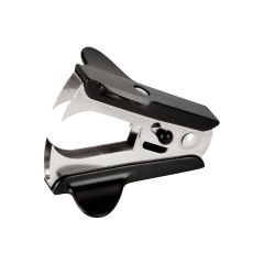 Claw staple remover chrome and black open claw ergonomic grip front three-quarter view | CMT Group UK