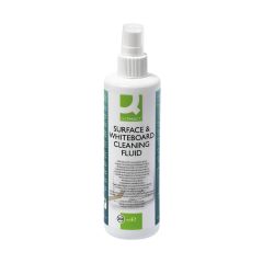 Surface and whiteboard cleaner spray 250ml trigger spray bottle white label green branding front view | CMT Group UK