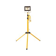 110V LED single head telescopic tripod light yellow stand with LED head extended full view | CMT Group UK