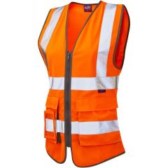 Womens Hi Vis Executive Waistcoat - Orange