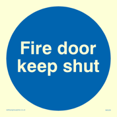 Vinyl Photoluminescent Sticker - 100mm x 100mm - FDKS in blue circle