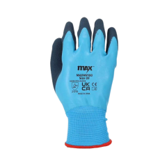 MAX Foam Latex Waterproof Gloves front view with latex grip coating | CMT Group