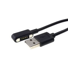 Magnetic USB-A charging cable for Dustlight black showing pogo pin magnetic connector and USB-A plug | CMT Group UK