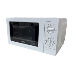 Site canteen microwave oven 700W white closed front right view showing control panel | CMT Group UK