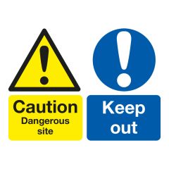 Site Safety Board - Caution Dangerous Site - Keep Out - PVC