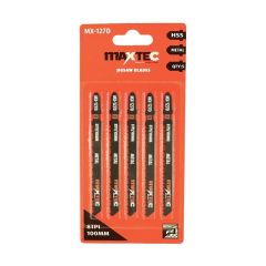 MAXTEC HSS M2 Jigsaw Blade 100mm 8 TPI - Metal Cutting - Pack of 5 | MX-127D | CMT Group UK