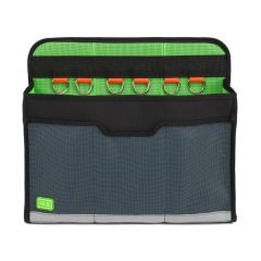 NLG MEWP Bag 30kg rail-mount tool bag open front view showing Mega Mesh lined interior pockets | CMT Group UK